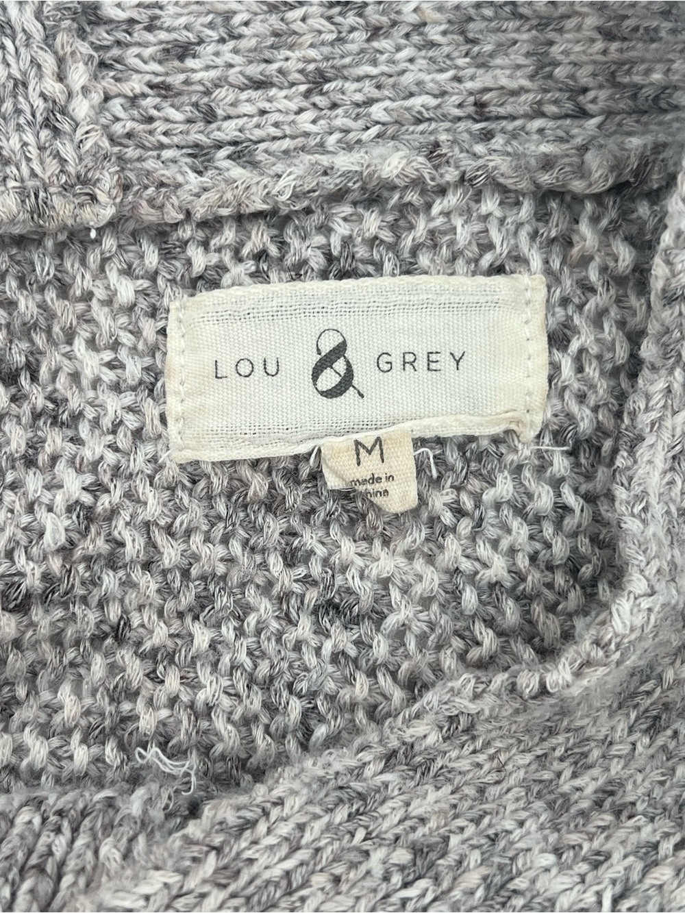Lou & Grey Relaxed V-Neck Sweater Poncho in Heather Gray M Medium - Picture 8 of 10